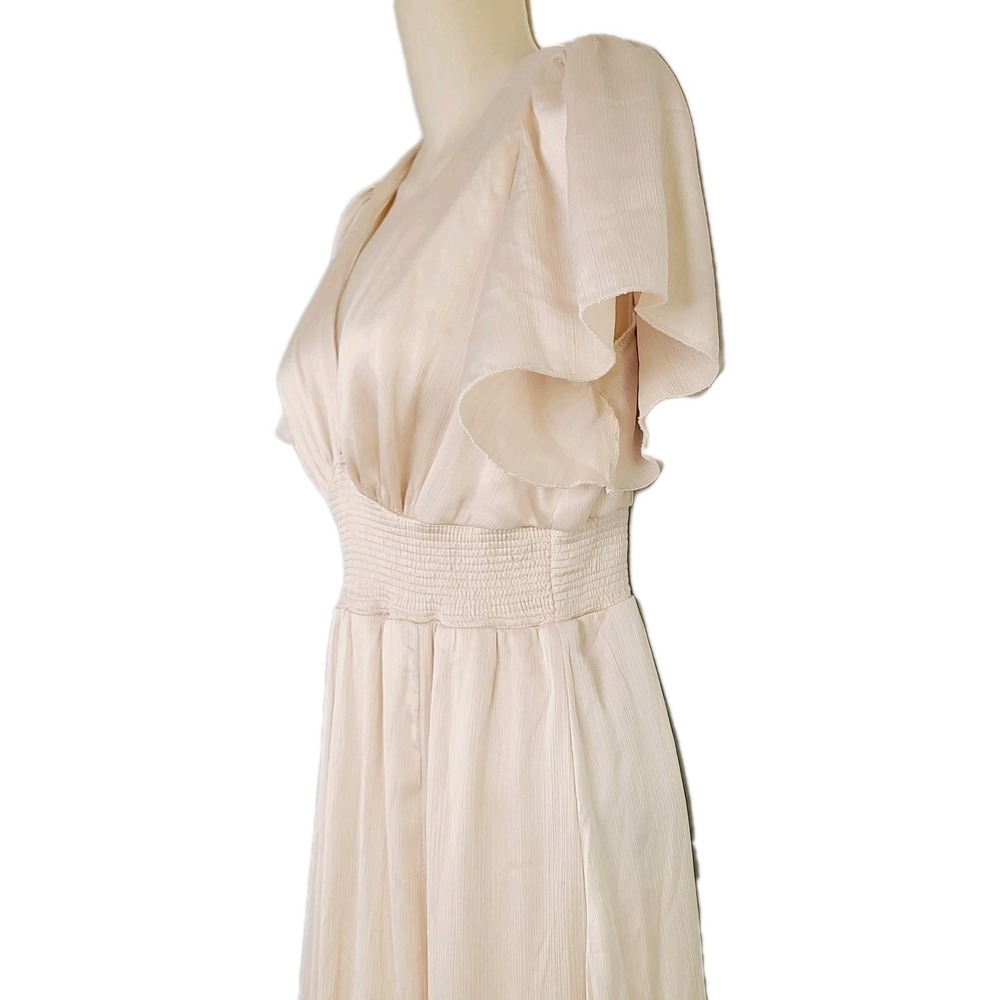 NEW Baltic Born‎ Birdie Maxi Dress S Cream Beige Silky Flowy V-Neck Formal Boho - Picture 4 of 13